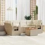 7-piece garden sofa set and beige synthetic rattan cushions by , Garden sets - Ref: Foro24-3256793, Price: 529,60 €, Discount: %