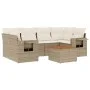 7-piece garden sofa set and beige synthetic rattan cushions by , Garden sets - Ref: Foro24-3256793, Price: 529,60 €, Discount: %