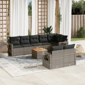 9-teiliges Gartenmöbel-Set und graue synthetische Rattankissen von , Gartensets - Ref: Foro24-3256984, Preis: 593,12 €, Rabat...