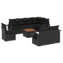 8-piece garden sofa set and black synthetic rattan cushions by , Garden sets - Ref: Foro24-3256986, Price: 636,00 €, Discount: %