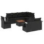 8-piece garden sofa set and black synthetic rattan cushions by , Garden sets - Ref: Foro24-3256986, Price: 650,51 €, Discount: %