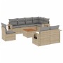 Garden sofa set with beige cushions mix 9 pieces PE rattan by , Garden sets - Ref: Foro24-3256990, Price: 658,18 €, Discount: %
