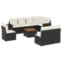 8-teiliges Gartensofa-Set und schwarze synthetische Rattankissen von , Gartensets - Ref: Foro24-3256931, Preis: 515,69 €, Rab...