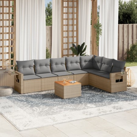 Garden sofa set with beige cushions mix 8 pieces PE rattan by , Garden sets - Ref: Foro24-3256927, Price: 518,70 €, Discount: %