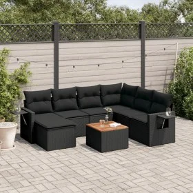 8-piece garden sofa set and black synthetic rattan cushions by , Garden sets - Ref: Foro24-3257007, Price: 508,22 €, Discount: %