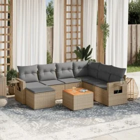 Gartensofa-Set mit beigem Kissenmix, 8-teilig aus PE-Rattan von , Gartensets - Ref: Foro24-3257011, Preis: 504,91 €, Rabatt: %