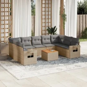 Garden sofa set with beige cushions 10 pieces synthetic rattan by , Garden sets - Ref: Foro24-3257039, Price: 661,14 €, Disco...