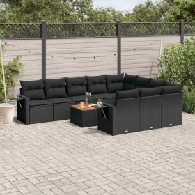 11-piece garden sofa set and black synthetic rattan cushions by , Garden sets - Ref: Foro24-3257070, Price: 690,41 €, Discoun...