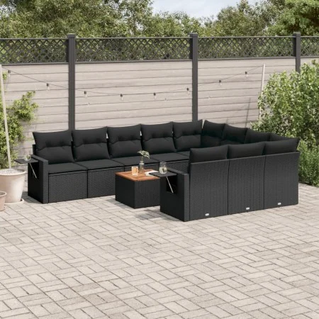 11-piece garden sofa set and black synthetic rattan cushions by , Garden sets - Ref: Foro24-3257070, Price: 690,41 €, Discoun...