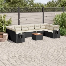 11-piece garden sofa set and black synthetic rattan cushions by , Garden sets - Ref: Foro24-3257064, Price: 631,89 €, Discoun...