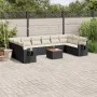Set de sofás de jardín 11 pzas y cojines ratán sintético negro de , Conjuntos de jardín - Ref: Foro24-3257064, Precio: 631,17...