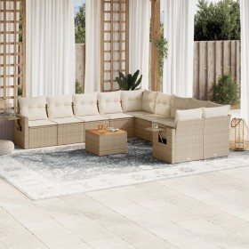 11-teiliges Gartensofa-Set mit beigen synthetischen Rattankissen von , Gartensets - Ref: Foro24-3257087, Preis: 708,20 €, Rab...