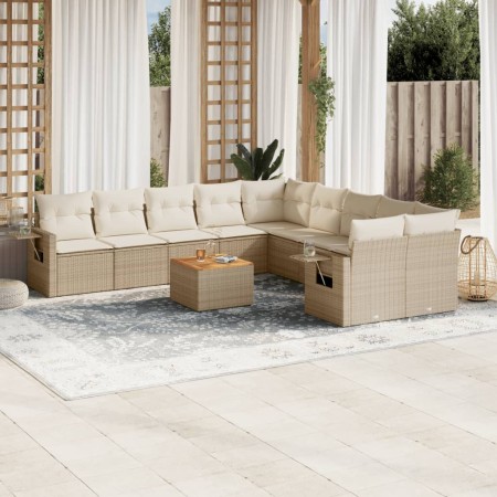 11-teiliges Gartensofa-Set mit beigen synthetischen Rattankissen von , Gartensets - Ref: Foro24-3257087, Preis: 708,20 €, Rab...