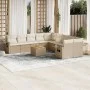 Set de sofás de jardín 11pzas con cojines ratán sintético beige de , Conjuntos de jardín - Ref: Foro24-3257087, Precio: 735,2...