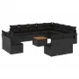 Garden sofa and cushion set 13 pieces black synthetic rattan by , Garden sets - Ref: Foro24-3257140, Price: 809,62 €, Discoun...