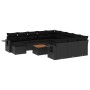 Set de sofás de jardín y cojines 13 pzas ratán sintético negro de , Conjuntos de jardín - Ref: Foro24-3257196, Precio: 860,25 €