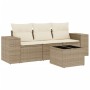 Garden sofa set with cushions 4 pieces beige synthetic rattan by , Garden sets - Ref: Foro24-3254605, Price: 317,93 €, Discou...