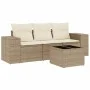 Garden sofa set with cushions 4 pieces beige synthetic rattan by , Garden sets - Ref: Foro24-3254605, Price: 328,72 €, Discou...