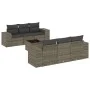 7-piece garden sofa set with gray PE rattan cushions by , Garden sets - Ref: Foro24-3254647, Price: 494,35 €, Discount: %