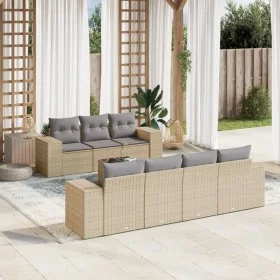Gartensofa-Set mit beigen Kissen 8 Stück PE-Rattan von , Gartensets - Ref: Foro24-3254666, Preis: 599,74 €, Rabatt: %
