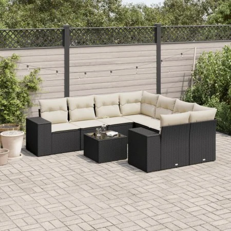 8-teiliges Gartensofa-Set und schwarze synthetische Rattankissen von , Gartensets - Ref: Foro24-3254693, Preis: 563,51 €, Rab...