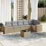 7-piece garden sofa set and beige synthetic rattan cushions by , Garden sets - Ref: Foro24-3254936, Price: 490,67 €, Discount: %