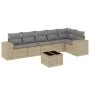 7-piece garden sofa set and beige synthetic rattan cushions by , Garden sets - Ref: Foro24-3254936, Price: 490,67 €, Discount: %