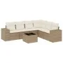 7-piece garden sofa set and beige synthetic rattan cushions by , Garden sets - Ref: Foro24-3254955, Price: 524,67 €, Discount: %