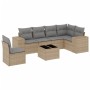 7-piece garden sofa set and beige synthetic rattan cushions by , Garden sets - Ref: Foro24-3254976, Price: 480,76 €, Discount: %