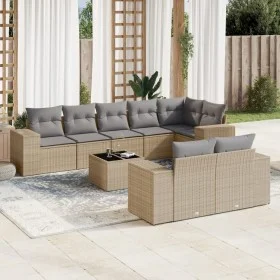 Set de sofás de jardín 9 pzas con cojines ratán sintético beige de , Conjuntos de jardín - Ref: Foro24-3255166, Precio: 685,4...