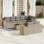 9-piece garden sofa set with beige synthetic rattan cushions by , Garden sets - Ref: Foro24-3255166, Price: 685,14 €, Discoun...