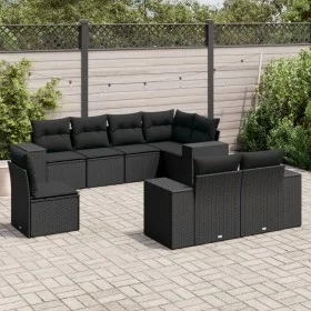 8-teiliges Gartensofa-Set und schwarze synthetische Rattankissen von , Gartensets - Ref: Foro24-3255172, Preis: 595,26 €, Rab...