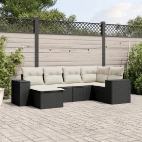 6-piece garden sofa set and black synthetic rattan cushions by , Garden sets - Ref: Foro24-3255193, Price: 390,08 €, Discount: %