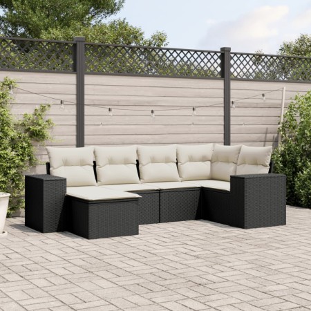 6-piece garden sofa set and black synthetic rattan cushions by , Garden sets - Ref: Foro24-3255193, Price: 382,76 €, Discount: %