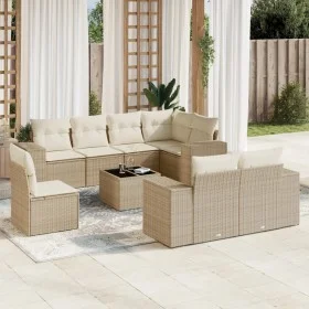9-teiliges Gartensofa-Set mit beigen synthetischen Rattankissen von , Gartensets - Ref: Foro24-3255185, Preis: 722,18 €, Raba...