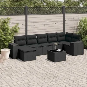 8-teiliges Gartensofa-Set und schwarze synthetische Rattankissen von , Gartensets - Ref: Foro24-3255222, Preis: 512,41 €, Rab...