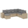 7-teiliges Gartensofa-Set und beigefarbene synthetische Rattankissen von , Gartensets - Ref: Foro24-3255236, Preis: 474,01 €,...