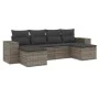 6-teiliges Gartenmöbel-Set und graue synthetische Rattankissen von , Gartensets - Ref: Foro24-3255257, Preis: 368,00 €, Rabat...