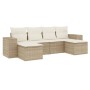 Garden sofa set with cushions 6 pieces beige synthetic rattan by , Garden sets - Ref: Foro24-3255255, Price: 443,99 €, Discou...