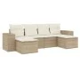Garden sofa set with cushions 6 pieces beige synthetic rattan by , Garden sets - Ref: Foro24-3255255, Price: 453,75 €, Discou...