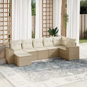 7-piece garden sofa set and beige synthetic rattan cushions by , Garden sets - Ref: Foro24-3255215, Price: 516,16 €, Discount: %
