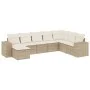 Gartensofa-Set mit beigen Kissen 8 Stück PE-Rattan von , Gartensets - Ref: Foro24-3255295, Preis: 586,23 €, Rabatt: %
