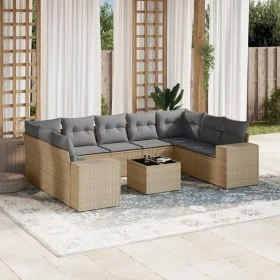 Gartensofa-Set mit beigen Kissen, 10-teilig, synthetisches Rattan von , Gartensets - Ref: Foro24-3255346, Preis: 679,06 €, Ra...