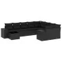 Garden sofa set 10 pieces with black synthetic rattan cushions by , Garden sets - Ref: Foro24-3255392, Price: 655,82 €, Disco...