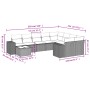 Gartensofa-Set 10-teilig mit schwarzen synthetischen Rattankissen von , Gartensets - Ref: Foro24-3255392, Preis: 668,73 €, Ra...