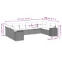 Gartensofa-Set 10-teilig mit schwarzen synthetischen Rattankissen von , Gartensets - Ref: Foro24-3255402, Preis: 648,35 €, Ra...