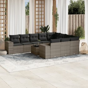11-teiliges Gartensofa-Set und graue synthetische Rattankissen von , Gartensets - Ref: Foro24-3255437, Preis: 650,34 €, Rabat...