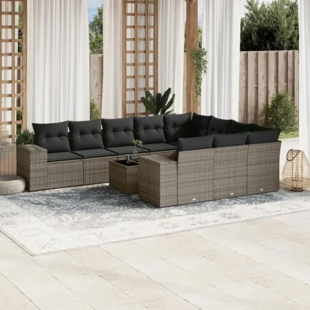 11-teiliges Gartensofa-Set und graue synthetische Rattankissen von , Gartensets - Ref: Foro24-3255437, Preis: 672,69 €, Rabat...