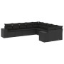 Garden sofa set 10 pieces with black synthetic rattan cushions by , Garden sets - Ref: Foro24-3255442, Price: 648,35 €, Disco...