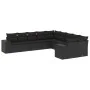 Set de sofás de jardín 10 pzas cojines ratán sintético negro de , Conjuntos de jardín - Ref: Foro24-3255442, Precio: 638,19 €...